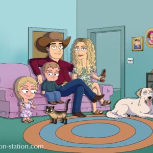 Cartoon portrait family guy style